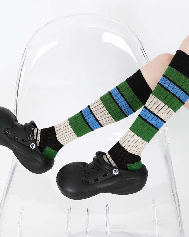 Striped knee-high socks