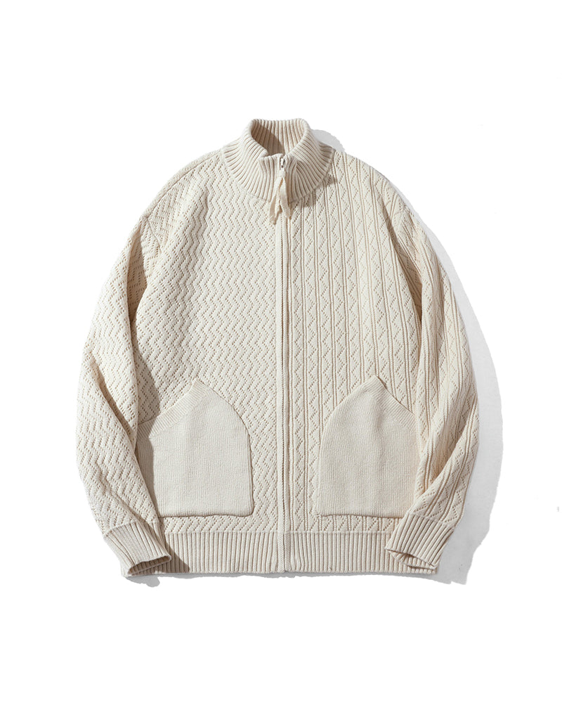 カジュアルレトロニットカーディガン