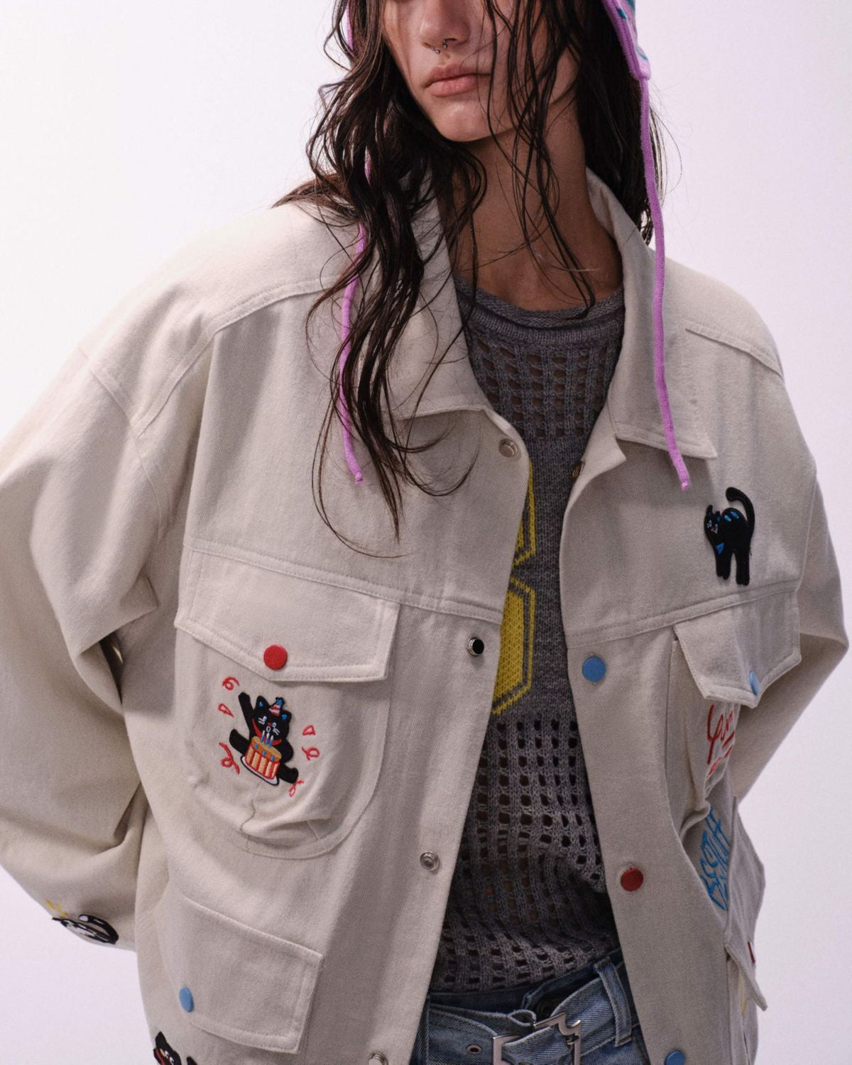 おもしろ猫のワークジャケット