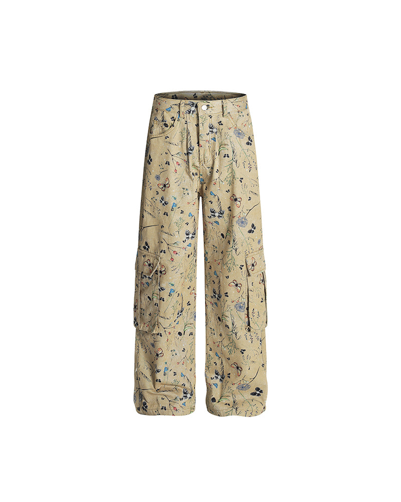 全面プリントのワークジーンズ