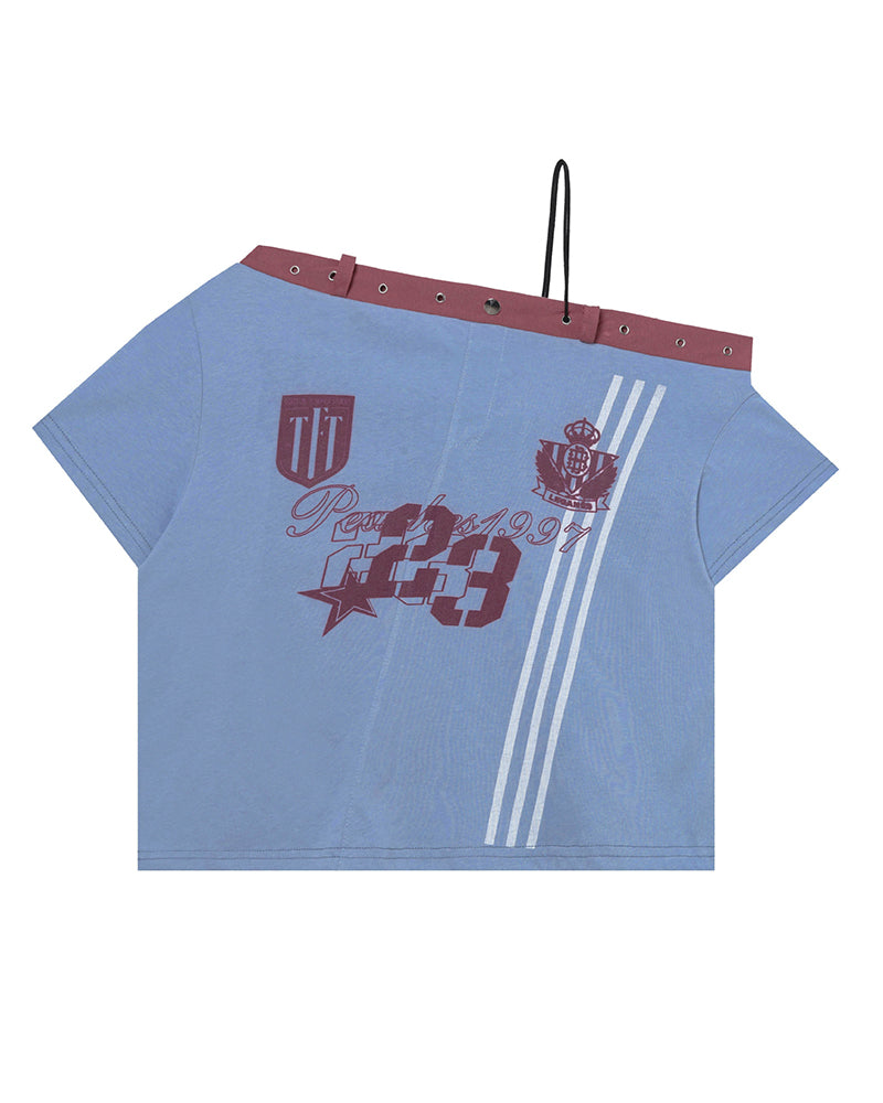 オフショルダーストラップの半袖