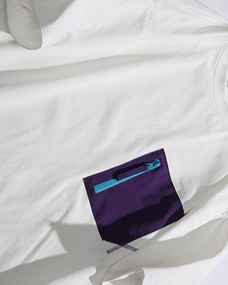 Contrast pocket short sleeves