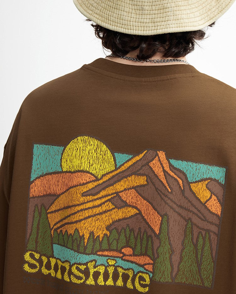 Outdoor printed short sleeves