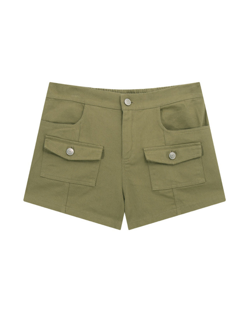 レトロなシンプルカジュアルショートパンツ