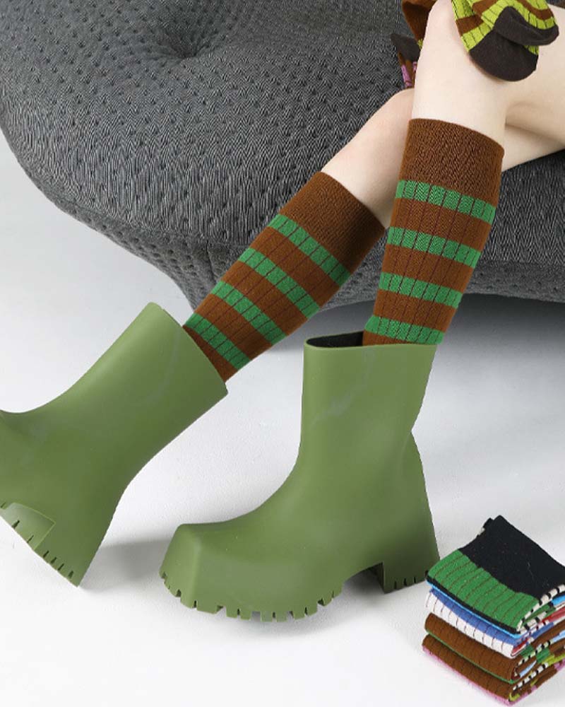 Striped knee-high socks