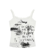 레터 프린트 슬림핏 서스펜더