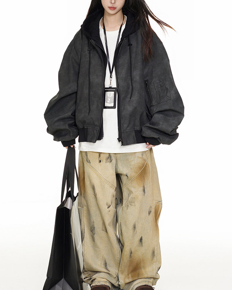 Fake two-piece cotton jacket