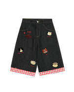 レトロシンプルデニムショートパンツ