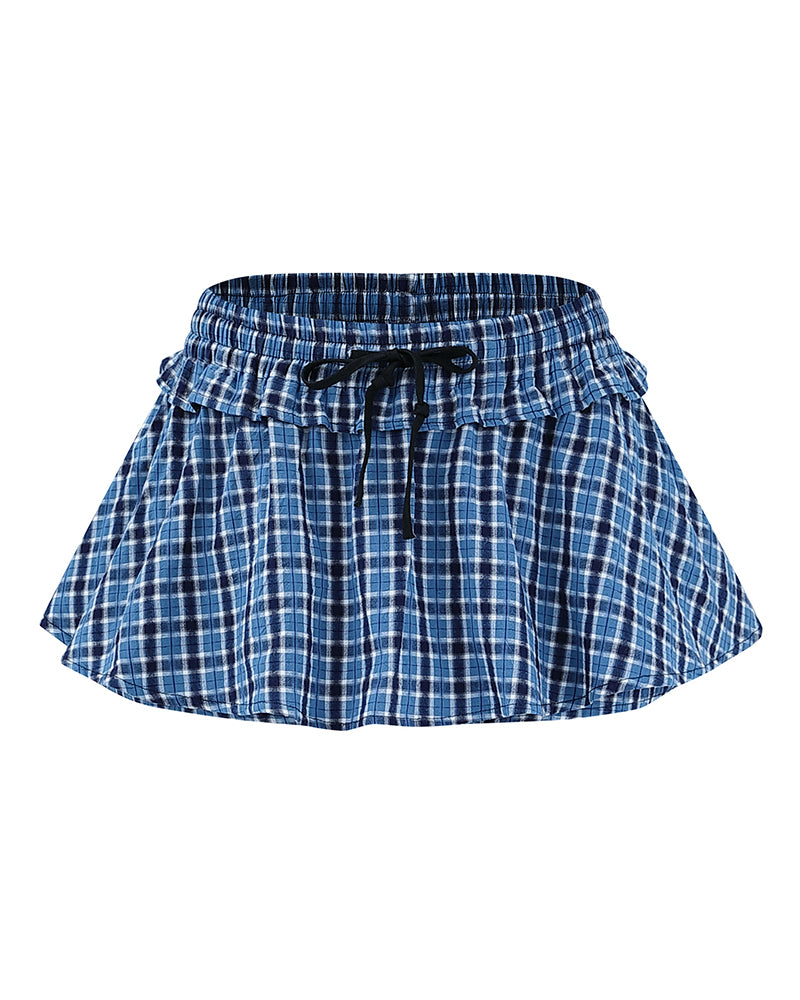 레트로 플레드 스커트