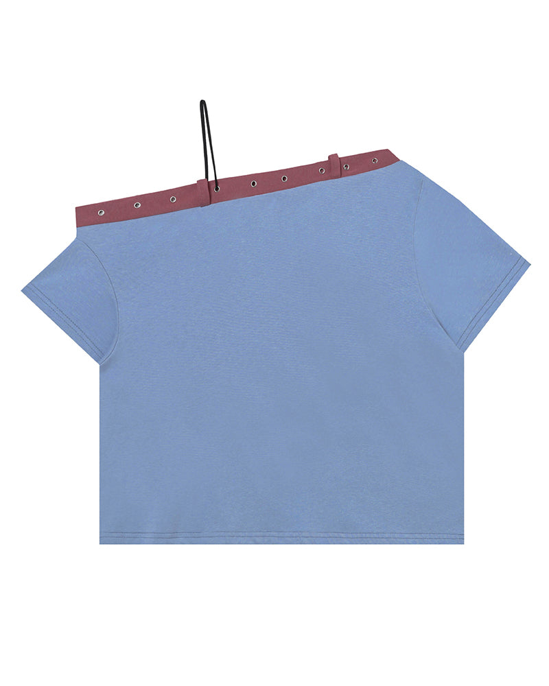 オフショルダーストラップの半袖