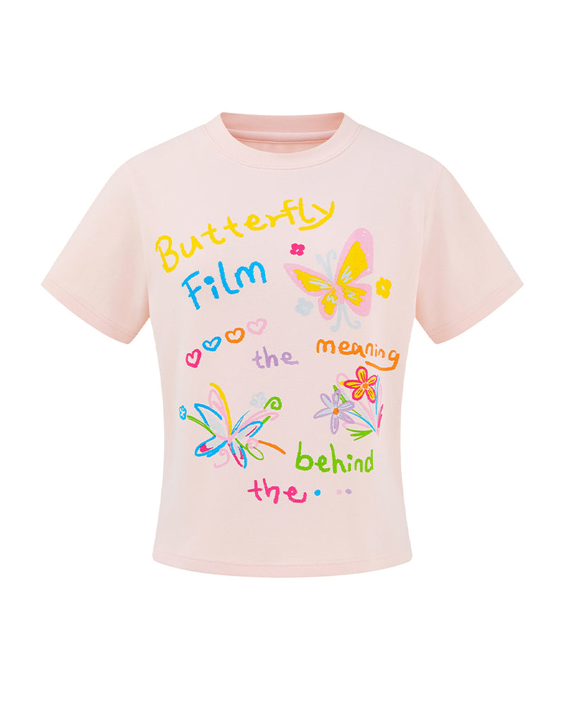 Fun pattern short sleeves