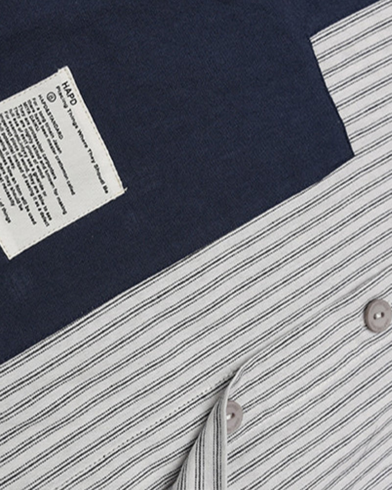 Color-blocked short-sleeved shirt