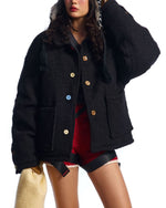 カラフルなボタンダウンコットンジャケット