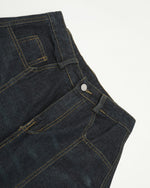 Distressed washed straight-leg pants