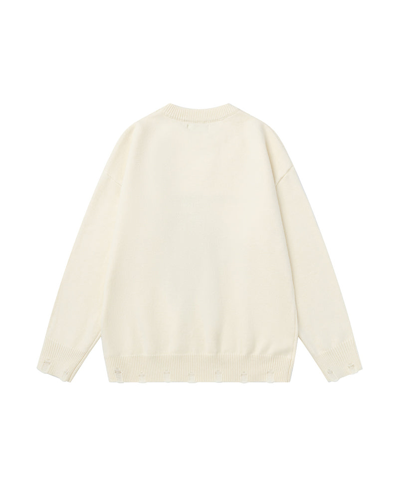 漫画柄のプルオーバーセーター