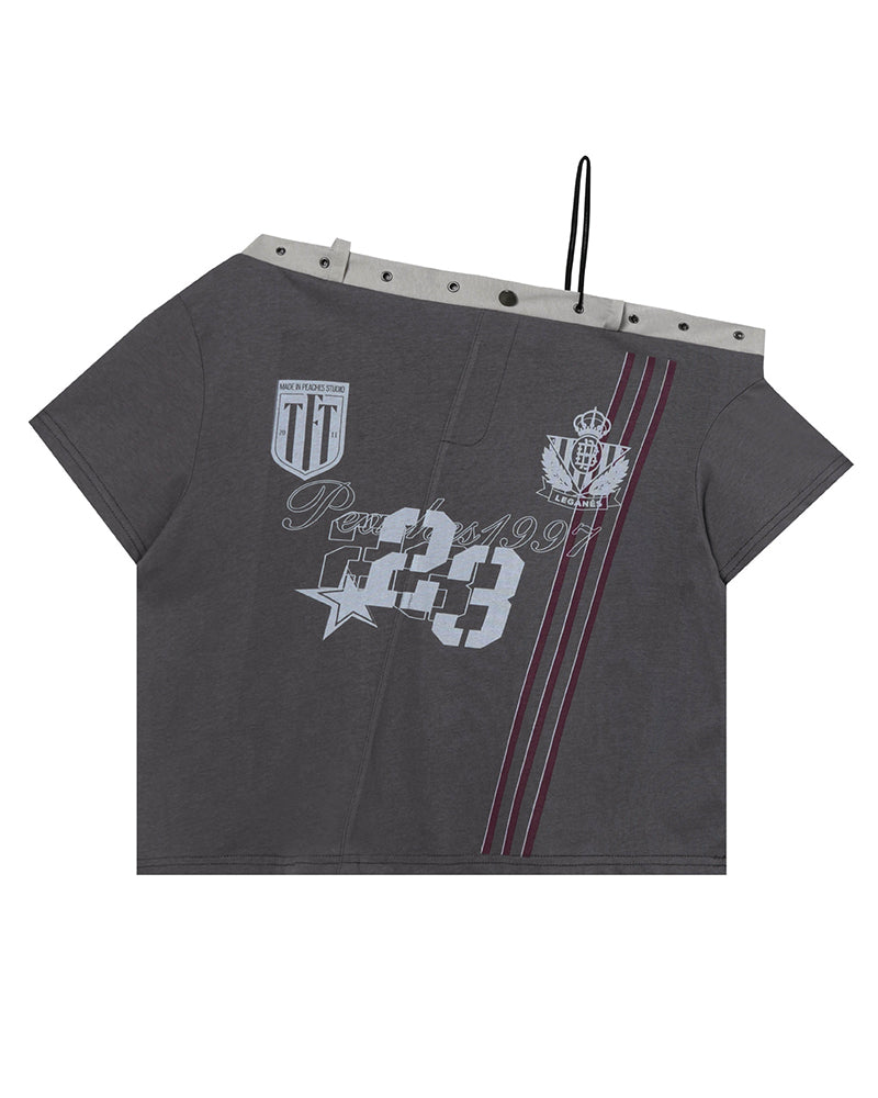 オフショルダーストラップの半袖