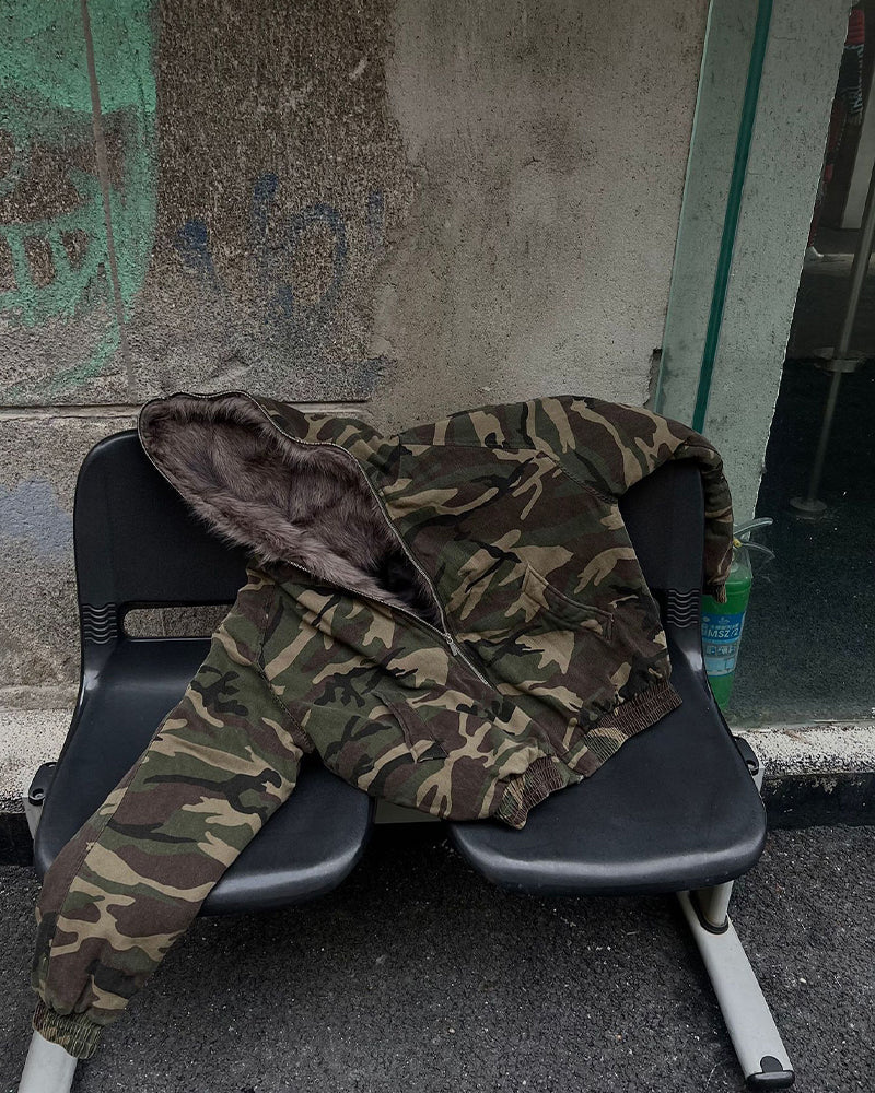 迷彩フード付きジャケット