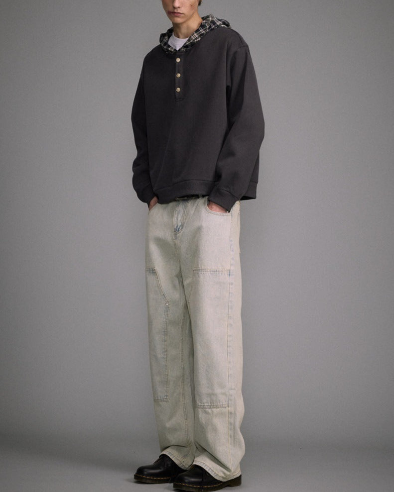 Casual fake two piece sweatshirt