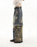 Camouflage patchwork jeans