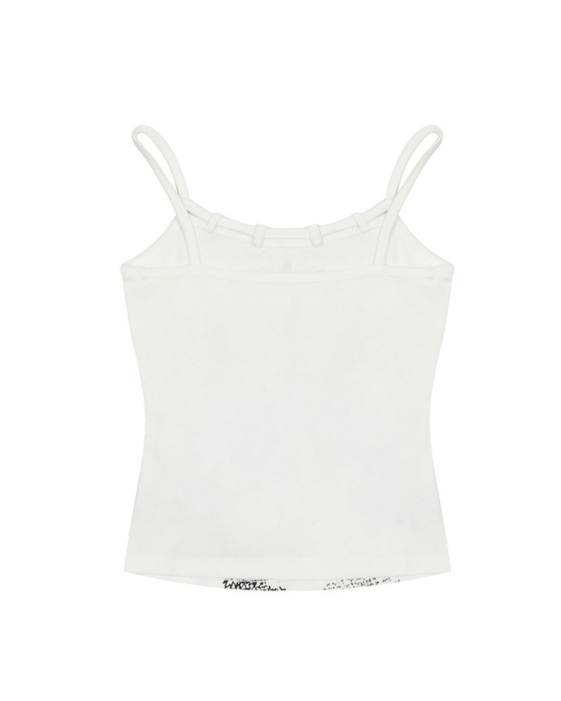 레터 프린트 슬림핏 서스펜더