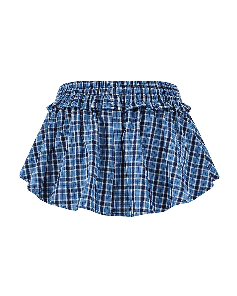 레트로 플레드 스커트