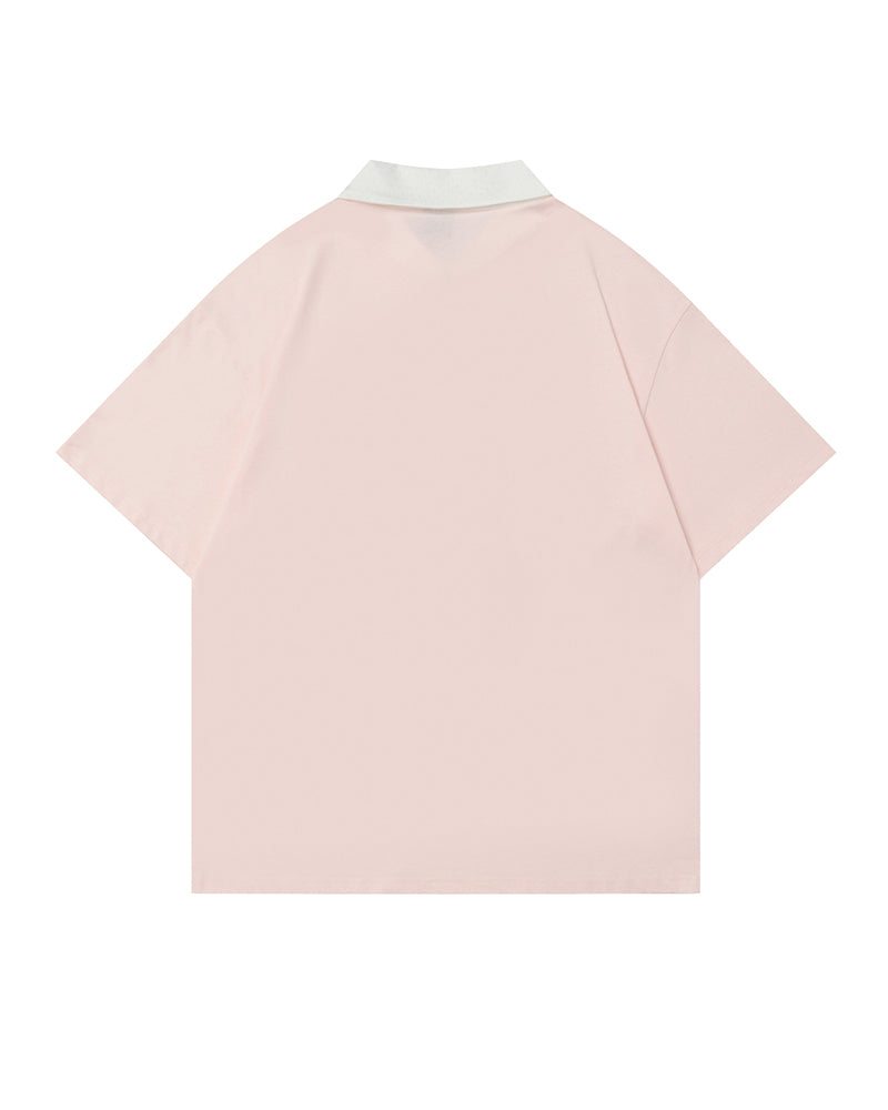 シンプルなラペルの半袖