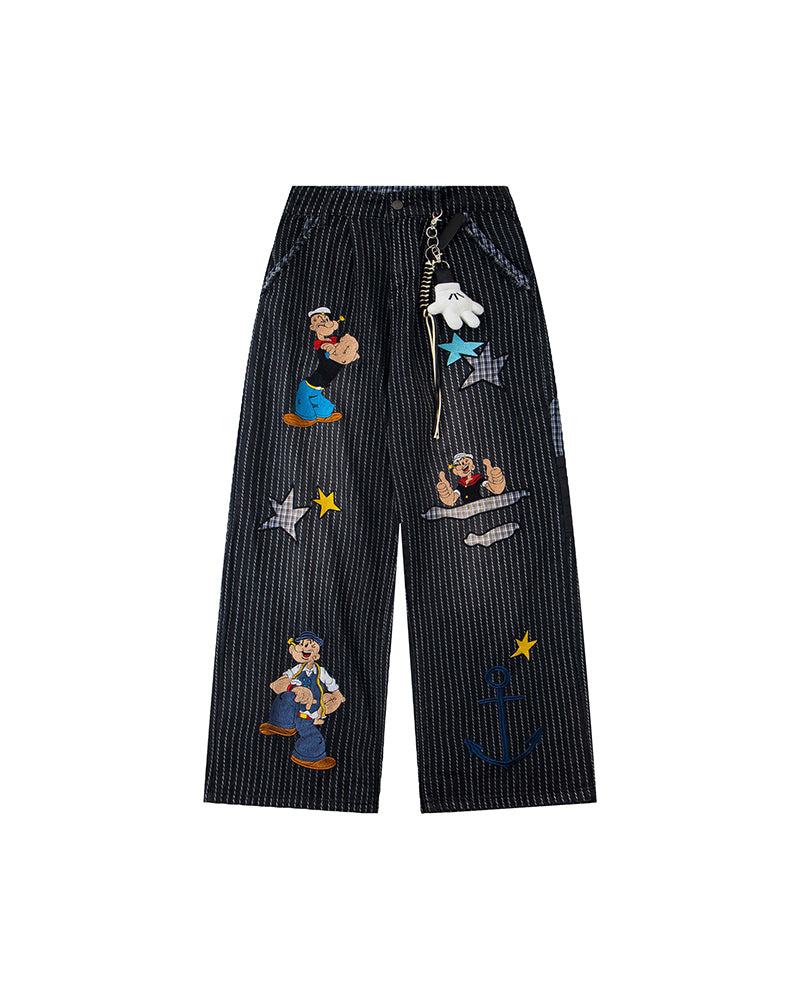 楽しいストライプ柄のカジュアルパンツ