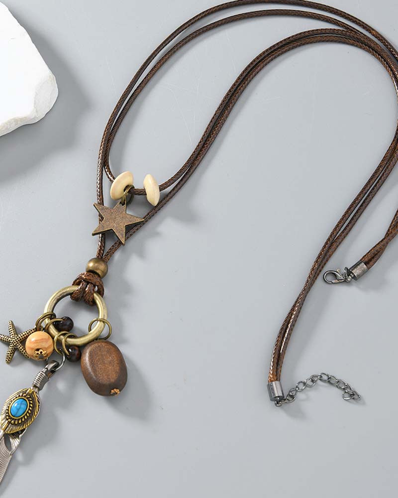 ロングフェザーネックレス