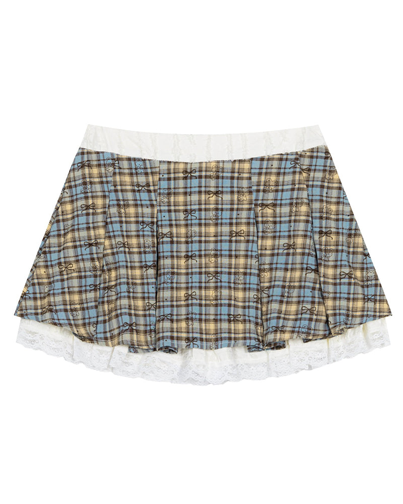 Plaid simple skirt