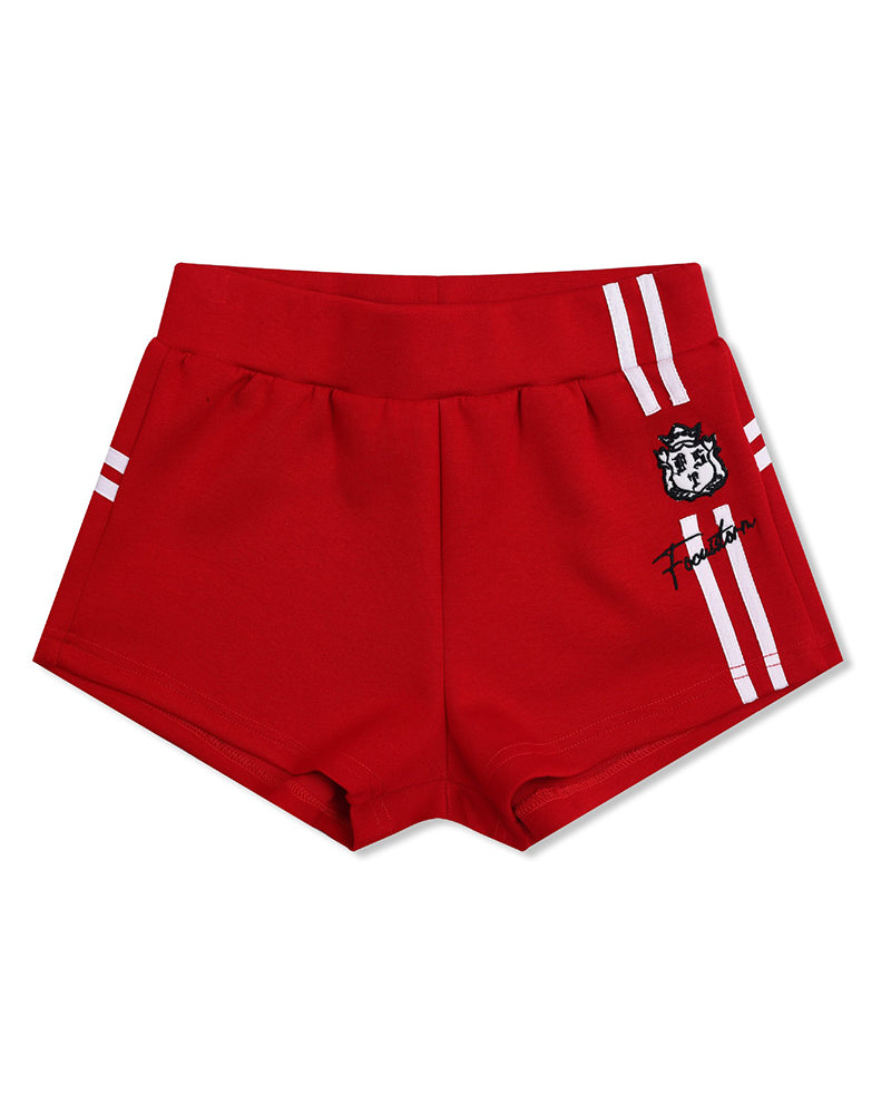 レトロなコントラストのカジュアルショートパンツ