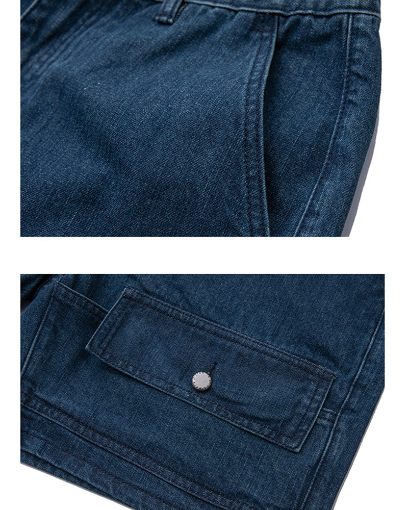 ベーシックなダブルポケットデニムショートパンツ
