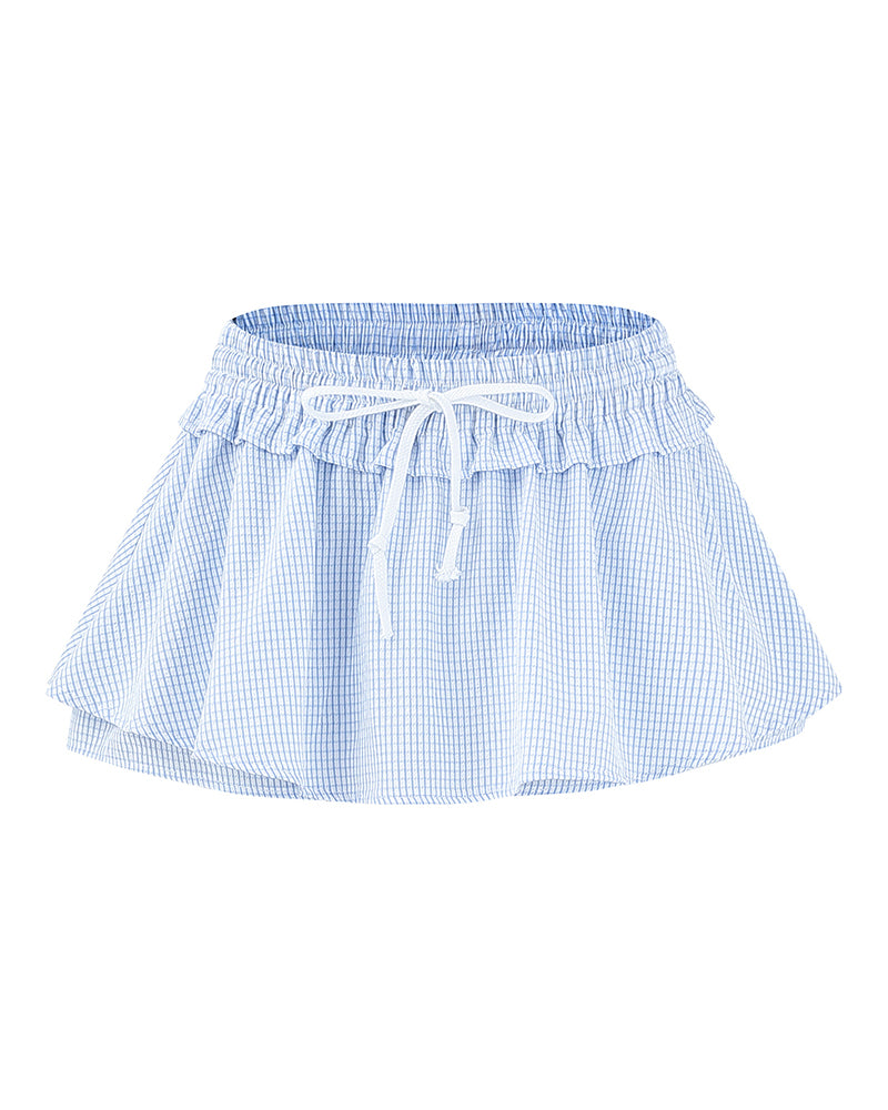 레트로 플레드 스커트