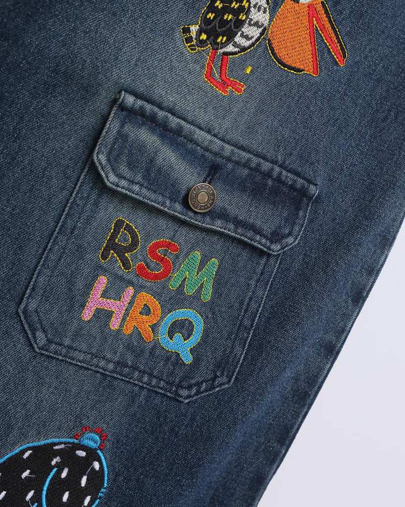 楽しい刺繍ジーンズ