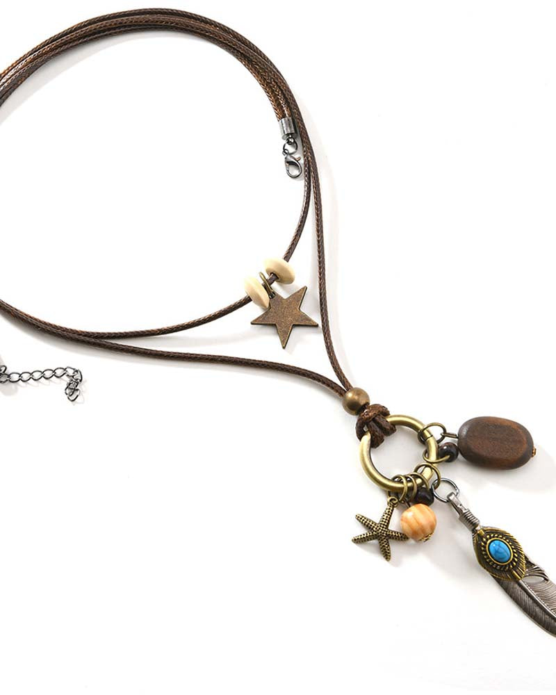 ロングフェザーネックレス