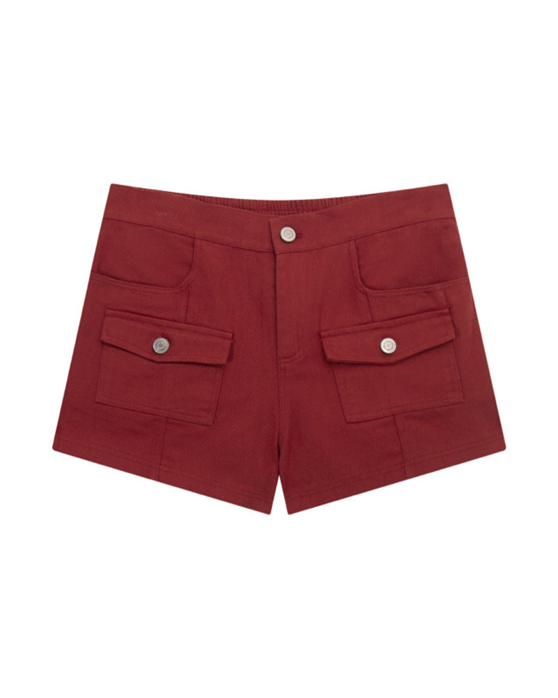 レトロなシンプルカジュアルショートパンツ