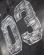 ヴィンテージプリントデニムフードジャケット