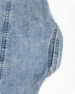 カラーブロックデニム半袖シャツ