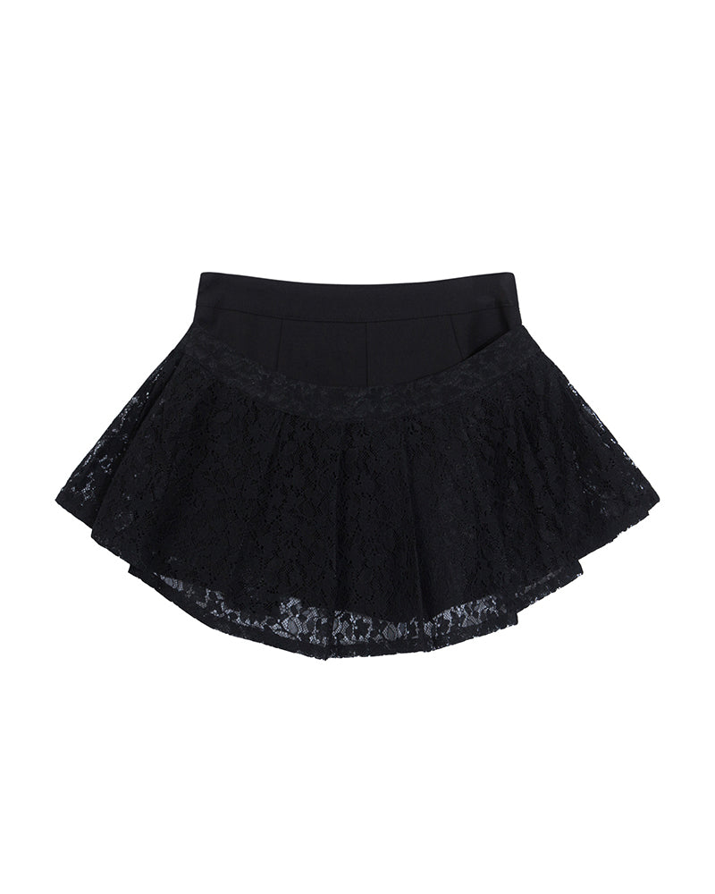 메탈 리벳 레이스 스커트