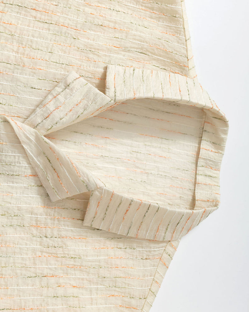 V-Neck Striped Short-Sleeve Shirt