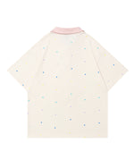 シンプルなラペルの半袖