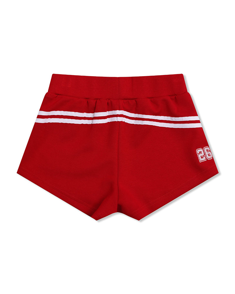 レトロなコントラストのカジュアルショートパンツ