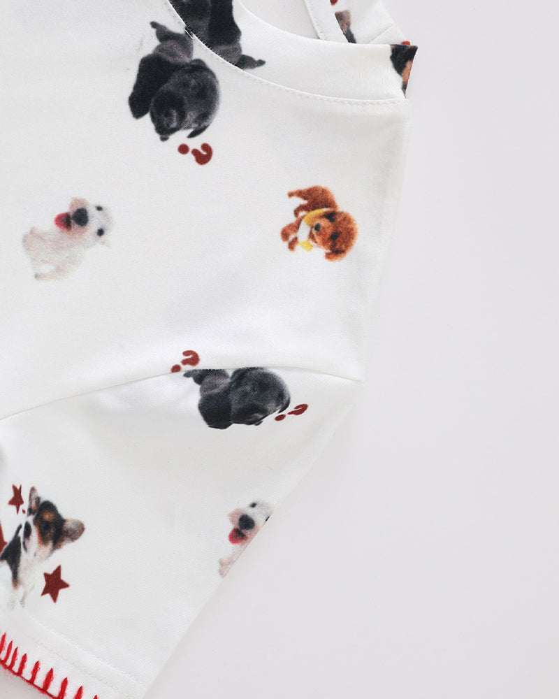 Fun pattern short sleeves