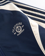 レトロなカラーブロックスタンドカラージャケット