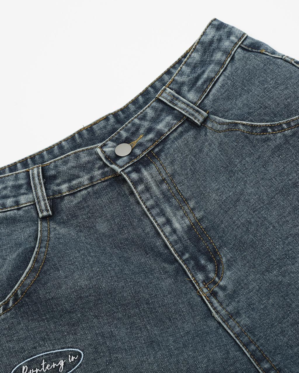 Vintage graphic denim shorts