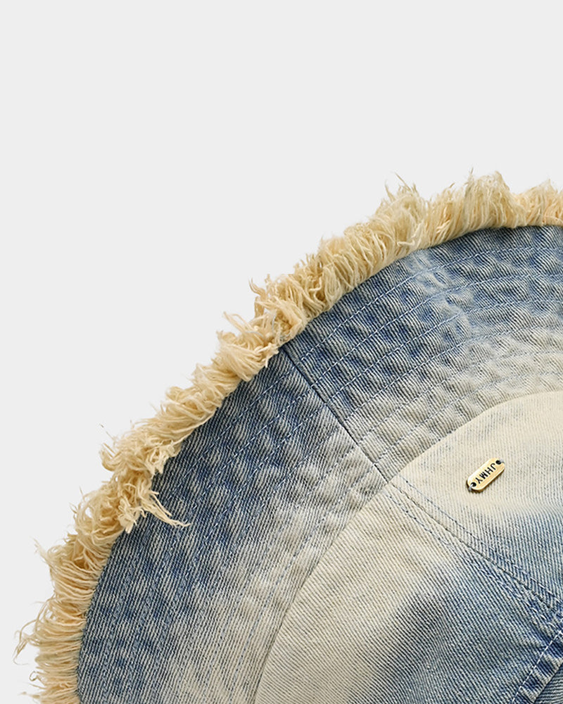 Gradient denim bucket hat