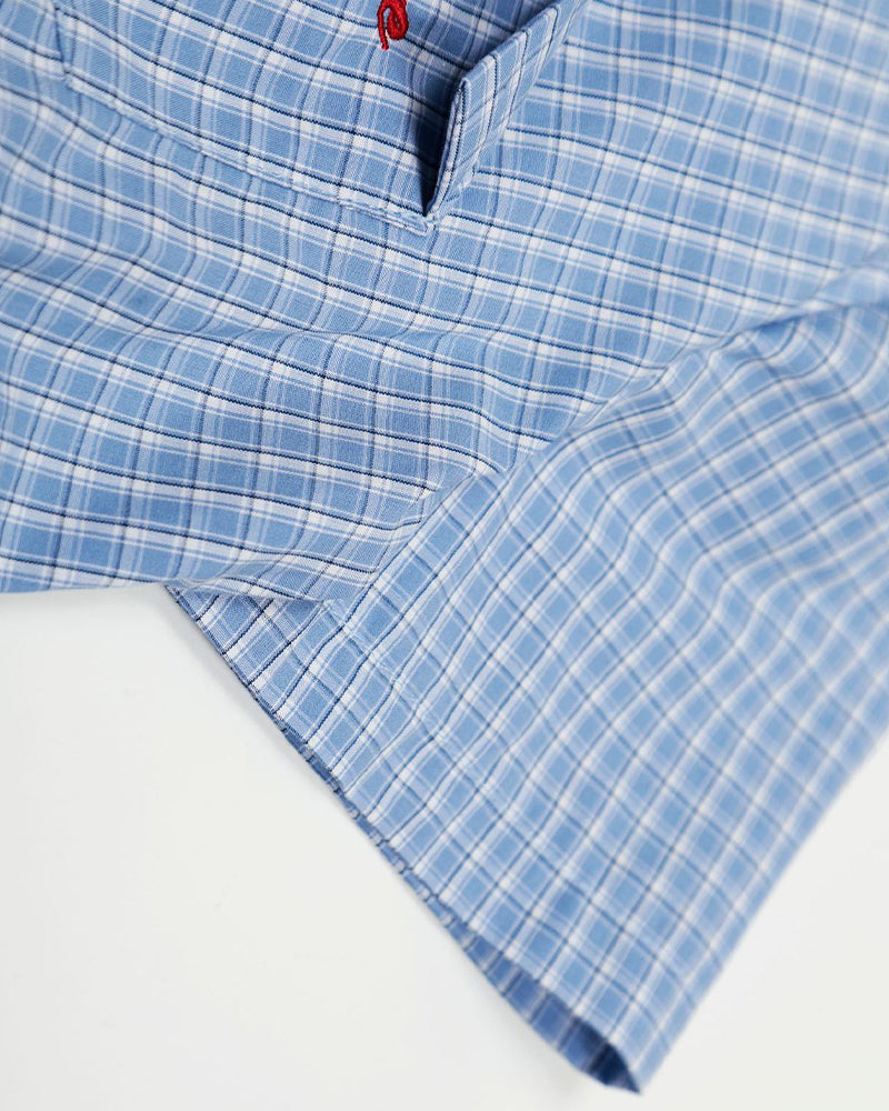 レトロチェック柄半袖シャツ