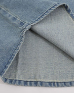 コントラストカラーデニムポロトップ