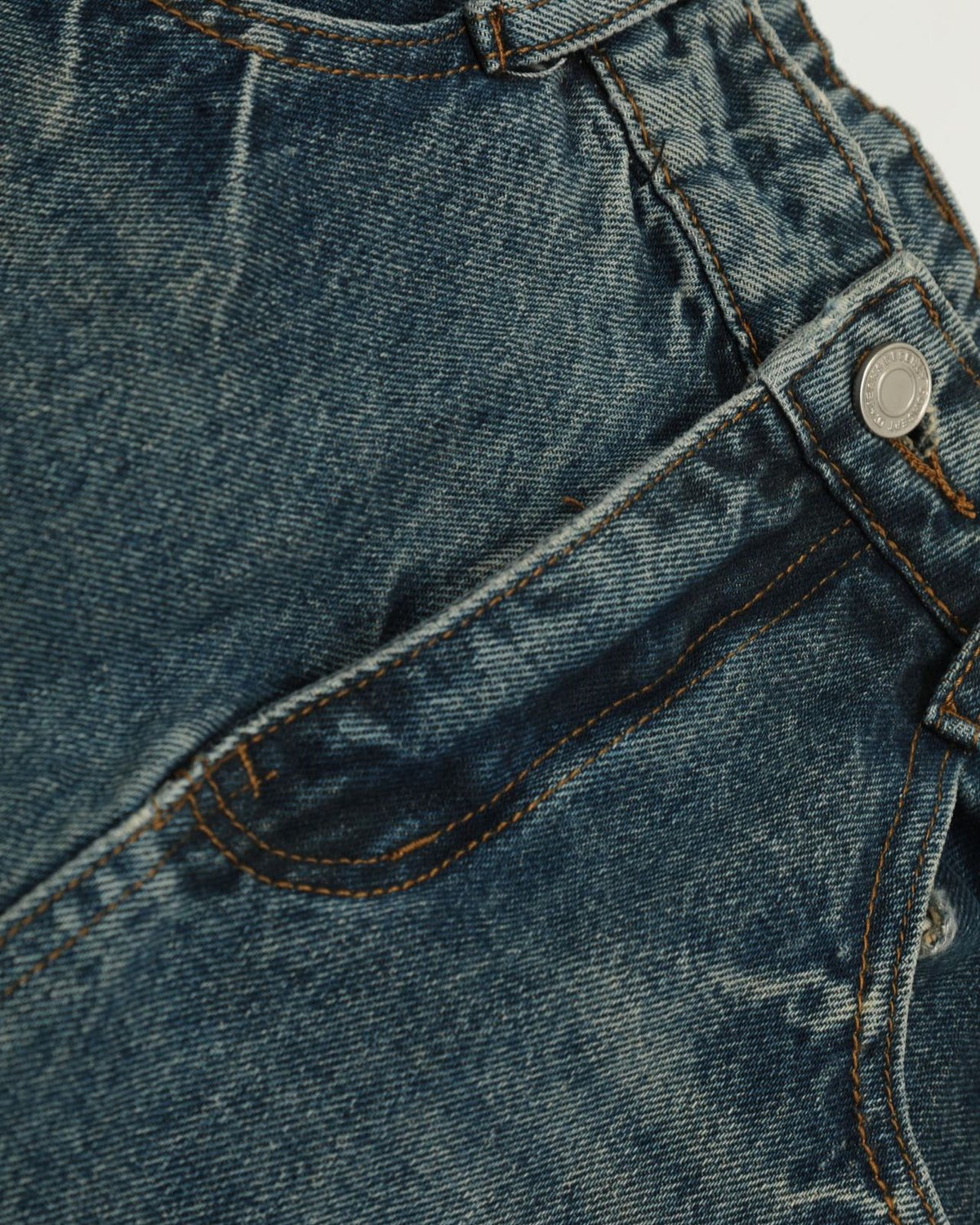 워시드 패널 청바지