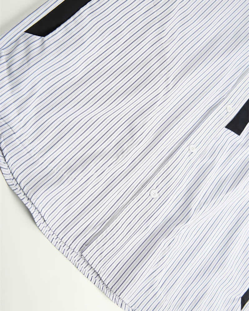 Blue and white striped shirt