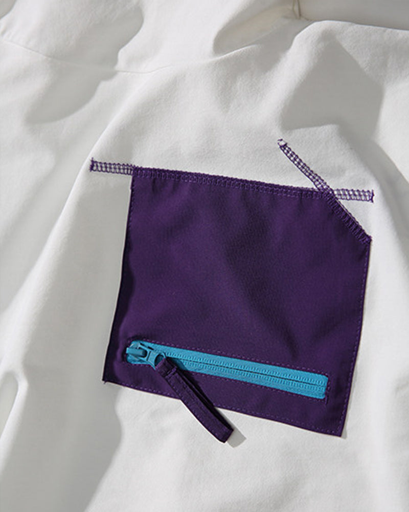 Contrast pocket short sleeves